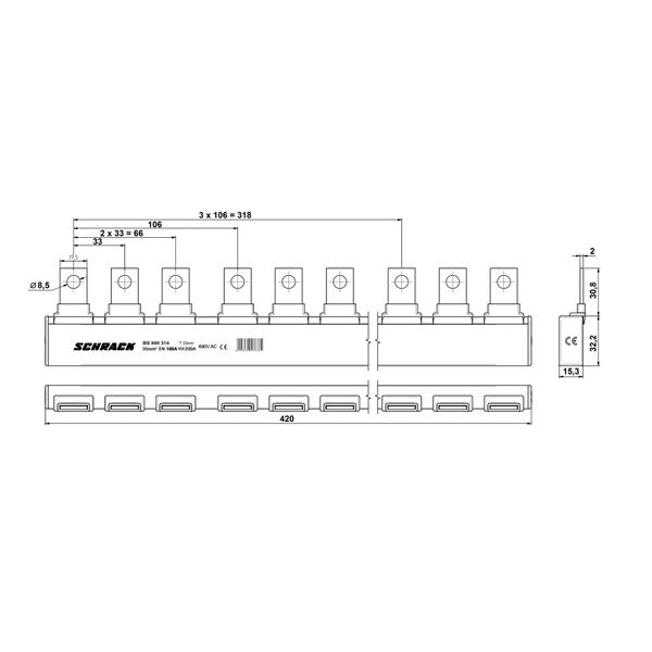 ARROW II-busbar 4x00 for 3-pole fuse switch image 2