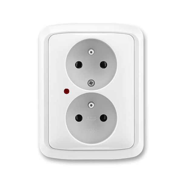 5592A-A2349B Double socket outlet with earthing pins, shuttered, with surge protection ; 5592A-A2349B image 1