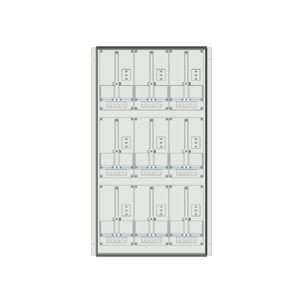 Meter box insert 3-rows, 9 meter boards / 27 Modul heights image 1