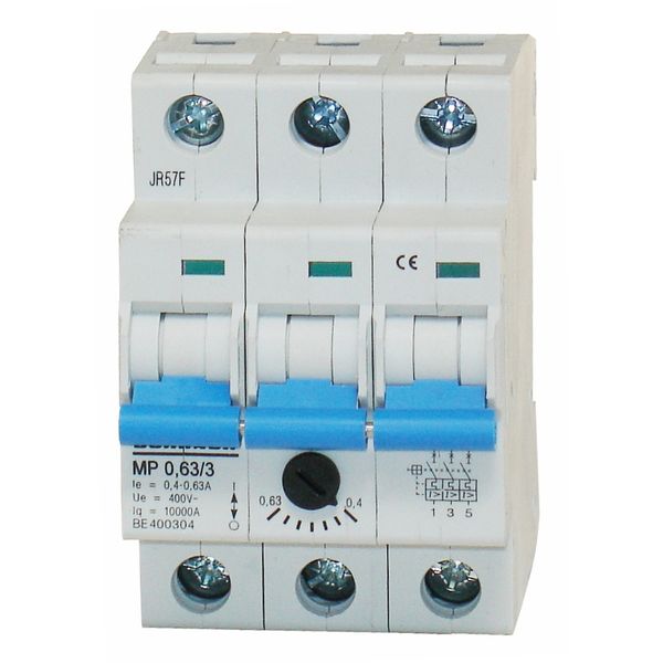 Motor Protection Circuit Breaker, 3-pole, 0.40-0.63A image 1