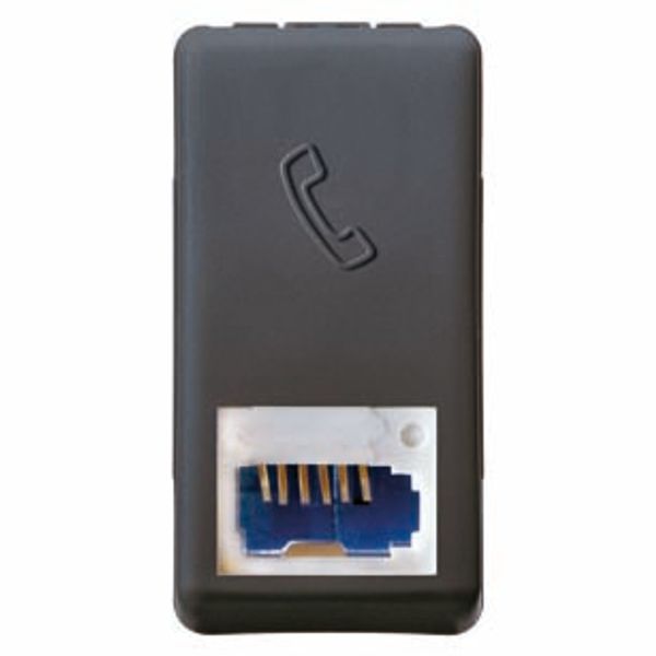 BRITISH STANDARD TELEPHONE SOCKET - 6 CONTACTS - SCREW-ON TERMINALS - 1 MODULE - SYSTEM BLACK image 2