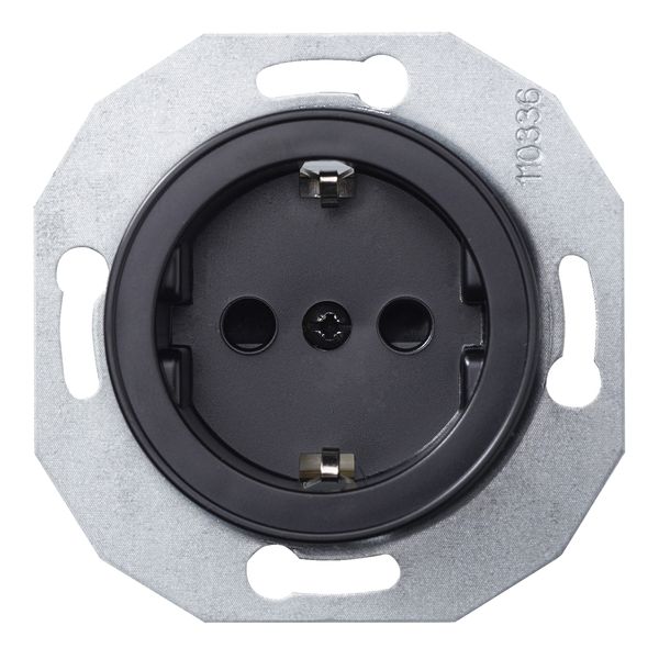 Renova - single socket outlet - 2P + E - 16 A - 250 V - black image 3