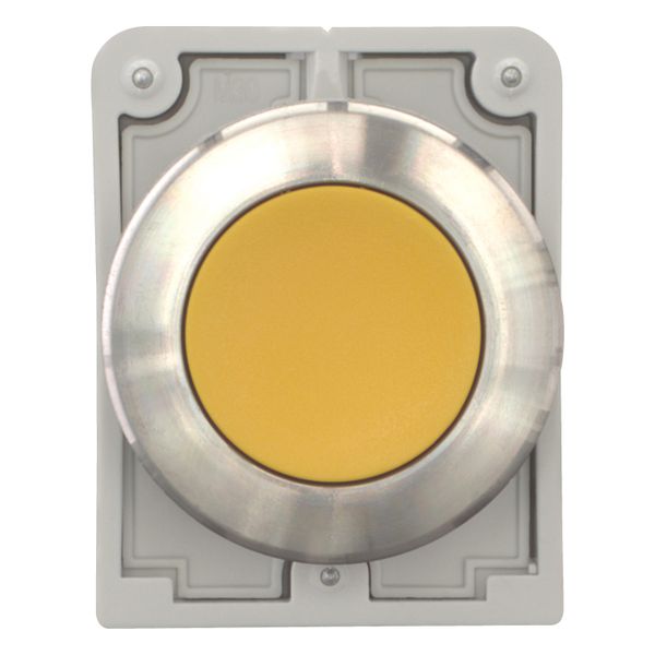 Pushbutton, RMQ-Titan, flat, momentary, yellow, blank, Front ring stainless steel image 7