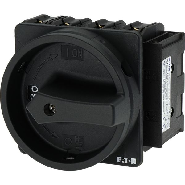 Main switch, P3, 100 A, flush mounting, 3 pole + N, 1 N/O, 1 N/C, STOP function, With black rotary handle and locking ring, Lockable in the 0 (Off) po image 19