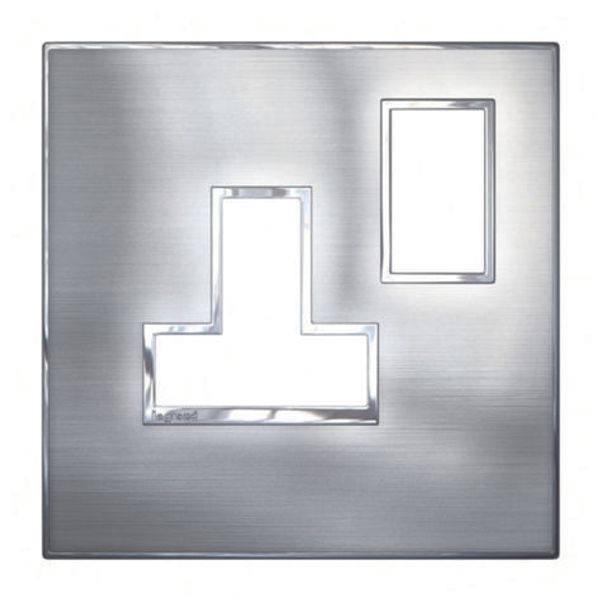 Plate Arteor - BS - square - for switched sockets 1-gang - stainless style image 1