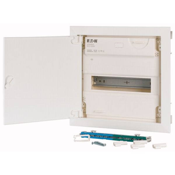 Hollow wall compact distribution board, 1-rows, flush sheet steel door image 3