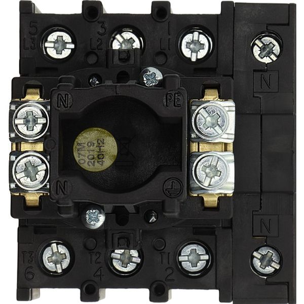 Main switch, P1, 32 A, flush mounting, 3 pole + N, STOP function, With black rotary handle and locking ring, Lockable in the 0 (Off) position image 2