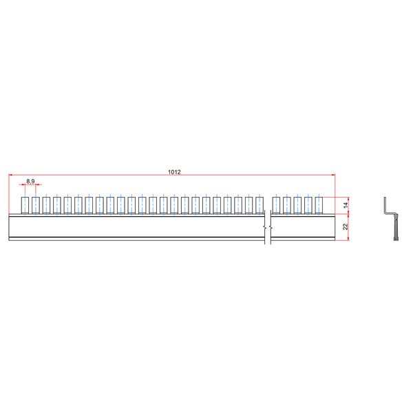 Busbar Pin Version N, Pin 6mm, 16mmý, MW=9mm, 1m image 3