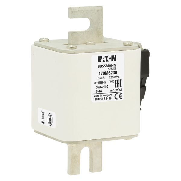 Fuse-link, high speed, 350 A, AC 1250 V, size 3, 76 x 92 x 139 mm, aR, DIN, IEC, single indicator image 22