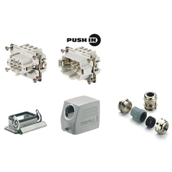 Industrial connectors (set), Series: HE, PUSH IN, Size: 3, Number of p image 1