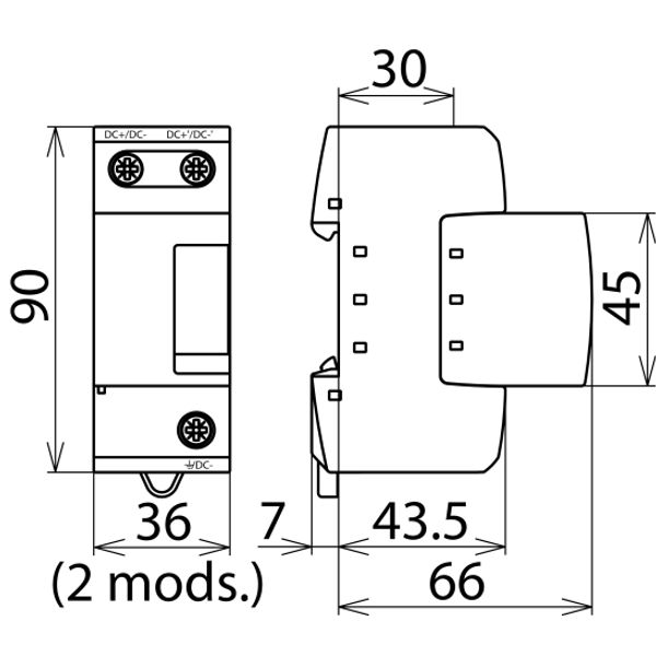 Coord. lightn. current arrester Type 1 DEHNsecure M for d.c. circuits image 2