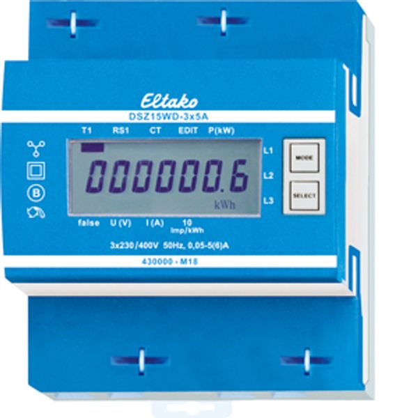 CT operated three-phase energy meter, MID approval image 1