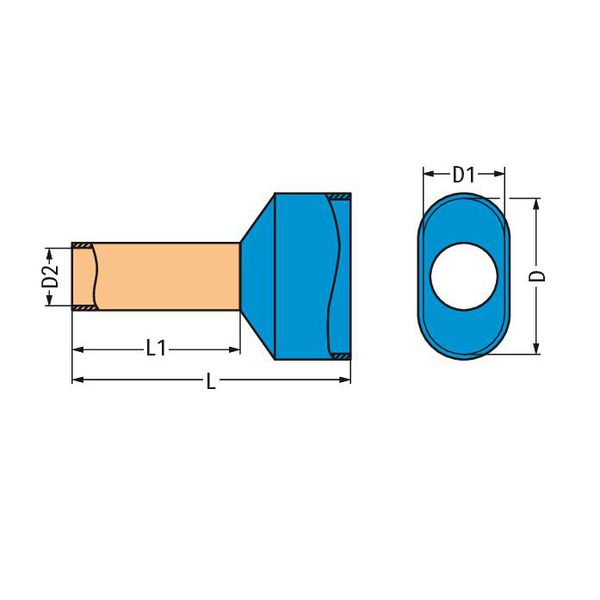 Twin ferrule only for 811 series Sleeve for 2 x 6 mm / AWG 10 insulate image 6