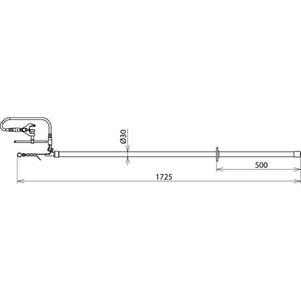 Discharge device f. hooking 1-pole L 1725mm w. earth clamp w. tommy ba image 2