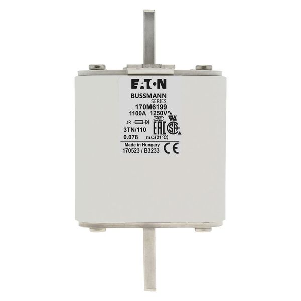 Fuse-link, high speed, 1100 A, AC 1250 V, size 3, 76 x 90 x 139 mm, aR, DIN, IEC, type T indicator image 17