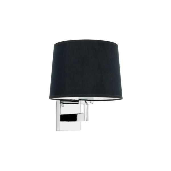 ARTIS CHROME WALL LAMP BLACKLAMPSHADE image 1