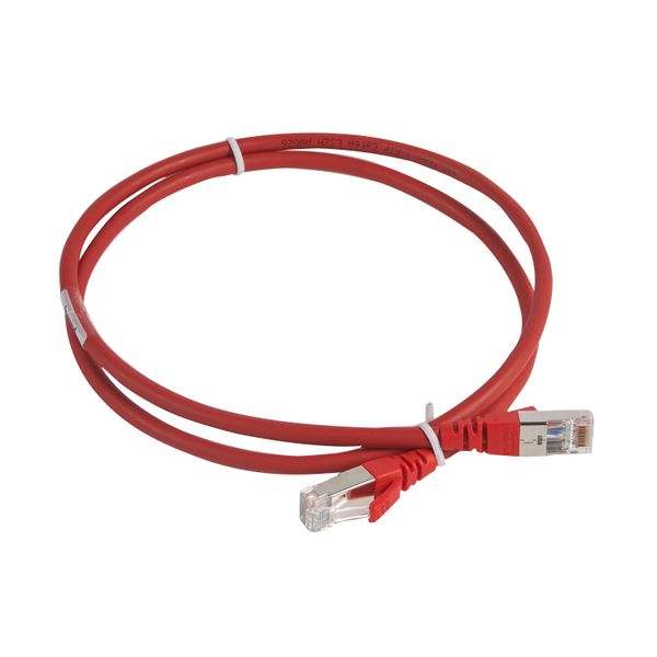 Patch cord RJ45 category 6A S/FTP shielded LSZH red 1 meter image 2