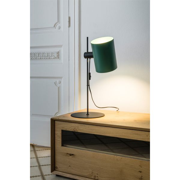 GUADALUPE BLACK TABLE LAMP GREEN LAMPSHADE 1xE27 image 1