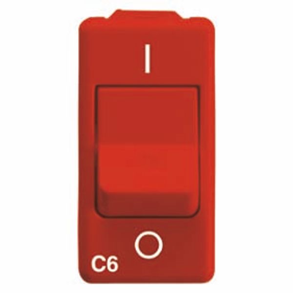 MINIATURE CIRCUIT BREAKER - FOR DEDICATED LINES - 1P+N 6A 3kA 6mA CHARACTERISTIC C - 1 MODULE - RED - SYSTEM image 2