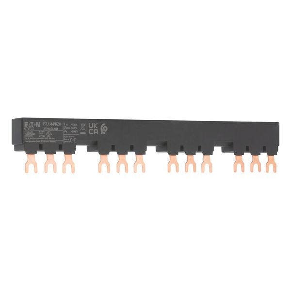 Three-phase busbar link, Circuit-breaker: 4, 207 mm, For PKZM0-... or PKE12, PKE32 without side mounted auxiliary contacts or voltage releases image 3