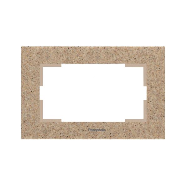 Karre Plus Accessory Corian - Sandstone Two Gang Flush Mounted Frame image 1