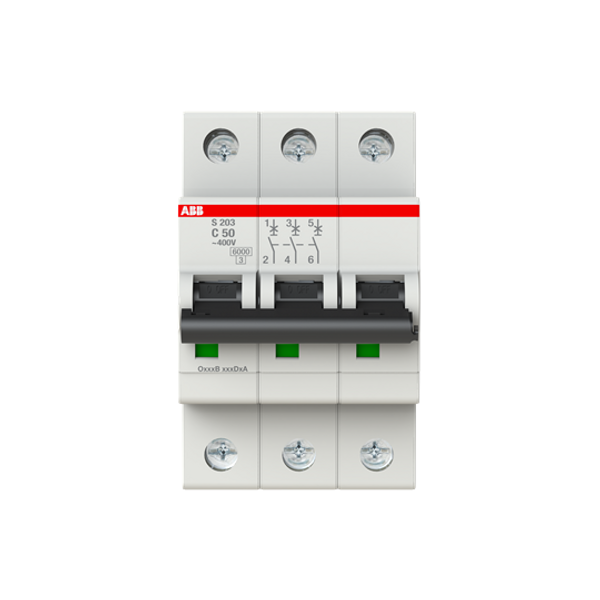 S203-B50 MTB Miniature Circuit Breaker - 3P - B - 50 A image 1