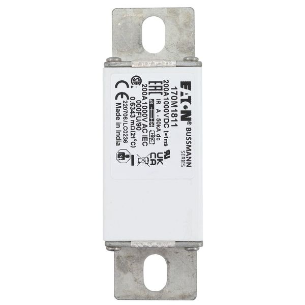 Fuse-link, high speed, 200 A, DC 1000 V, size 000, 24 x 36 x 115 mm, aR, IEC image 17