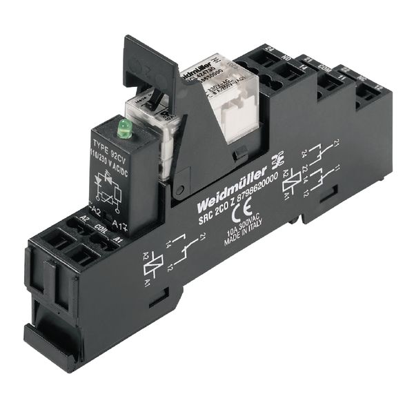 Relay module, 24 V DC, Green LED, Free-wheeling diode, 2 CO contact (A image 1