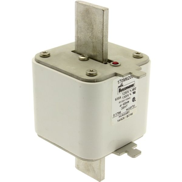 Fuse-link, high speed, 630 A, AC 1250 V, size 3, 76 x 76 x 150 mm, aR, IEC, single indicator image 4