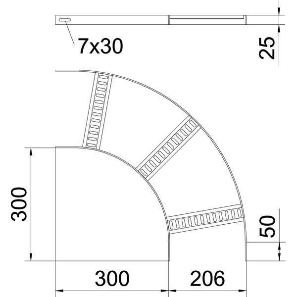 SLB 90 42 200 SG 90° bend with trapezoidal rung B206mm image 2