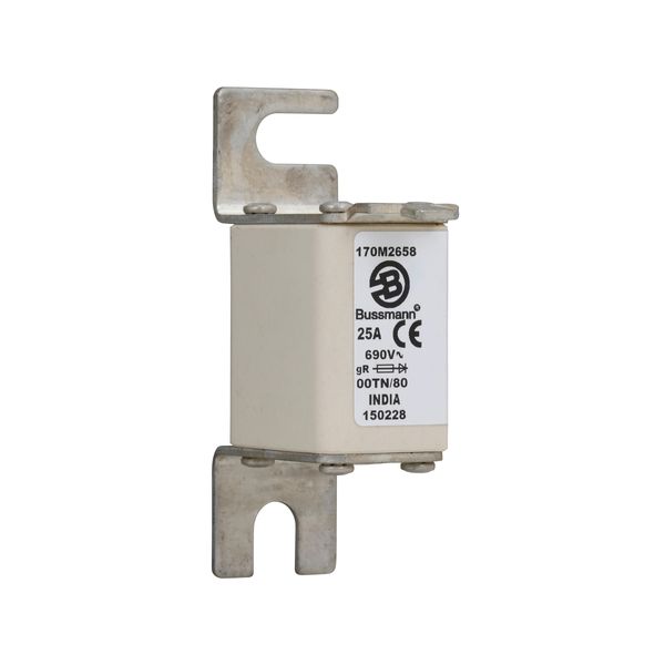 Fuse-link, high speed, 25 A, AC 690 V, DIN 00, 30 x 67 x 100 mm, gR, DIN, IEC, single indicator image 18