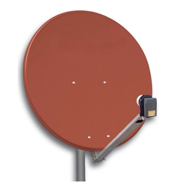 SAT Antenna  80/75cm, Alu, 39dB, foldable feed-arm, red image 2