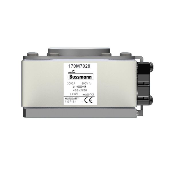 Fuse-link, high speed, 3000 A, AC 690 V, size 4, 120 x 100 x 132 mm, aR, IEC, single indicator image 6