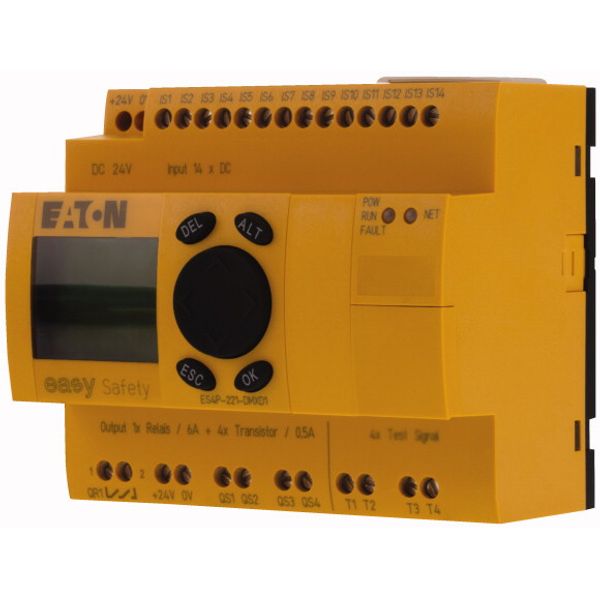 Safety relay, 24 V DC, 14DI, 4DO-Trans, 1DO relay, display, easyNet image 8