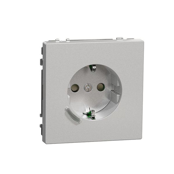 Connected SCHUKO socket 16A, system design, painted thermoplastic, stainless steel image 1