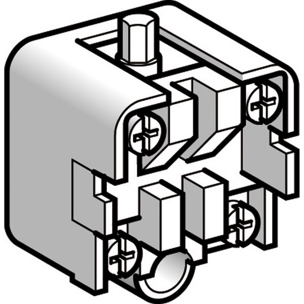 Limit switch contact block, Limit switches XC Standard, XCKZ, 1 C/O snap action, silver plated image 1