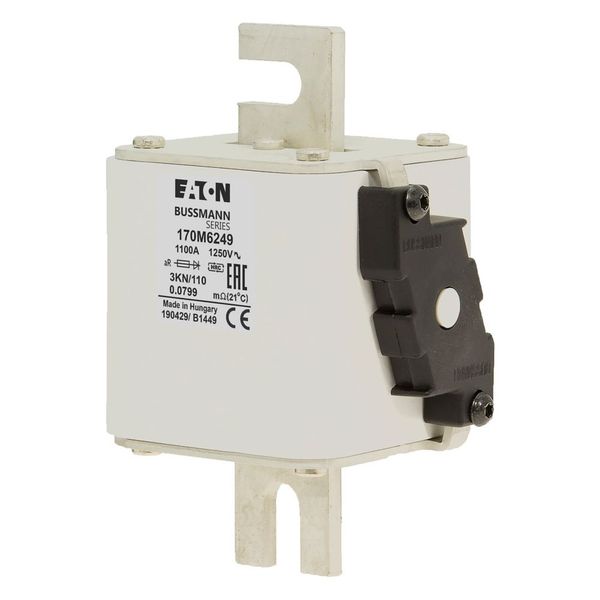 Fuse-link, high speed, 1100 A, AC 1250 V, size 3, 76 x 92 x 139 mm, aR, DIN, IEC, single indicator image 8