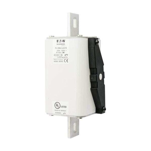 Fuse-link, high speed, 355 A, DC 1500 V, 3L, 75 x 205 mm, gPV, IEC, UL, with indicator, bolted contacts image 2