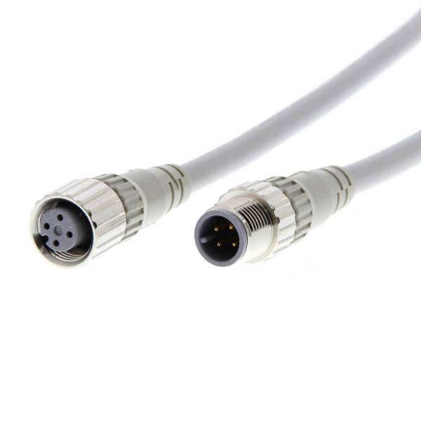 Cable with connectors on both cable ends, M12 straight socket (female), M12 straight plug (male), 4-poles, A coded, PVC fire-retardant robot cable, IP67, 3 m XS2W0122M image 1