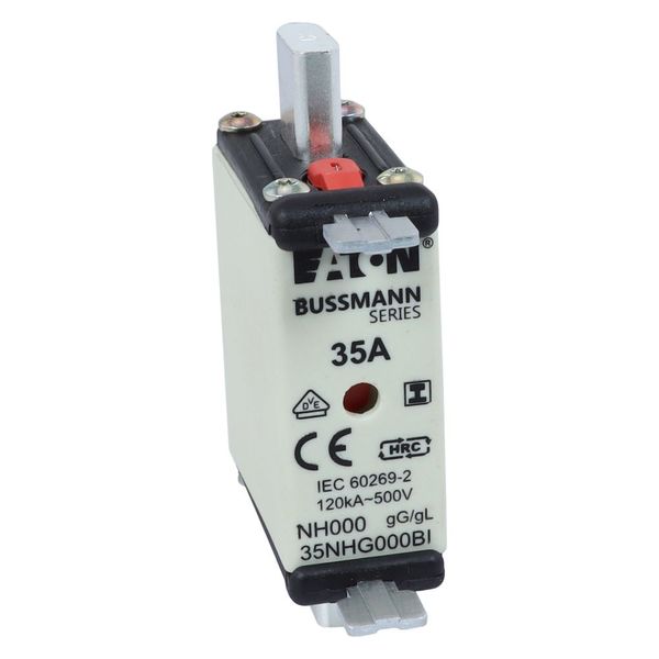 Fuse-link, LV, 35 A, AC 500 V, NH000, gL/gG, IEC, dual indicator, insulated gripping lugs image 10