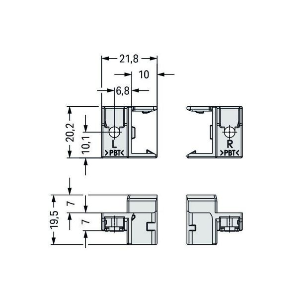 Locking device for feed-through mounting, light gray image 3