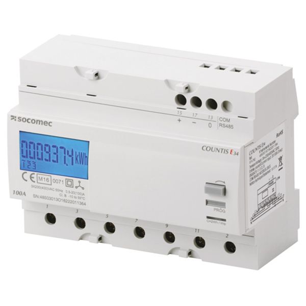 Active-energy meter COUNTIS E34 100A dual tariff with RS485 MODBUS com image 1