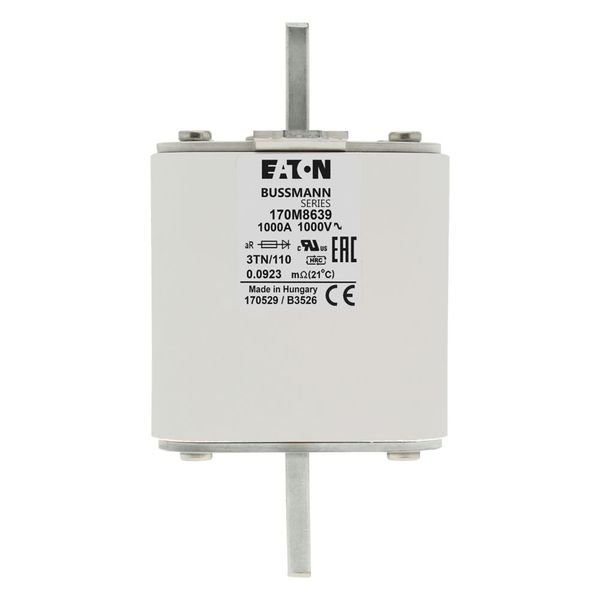 Fuse-link, high speed, 1000 A, AC 1000 V, DIN 3, 74 x 90 x 139 mm, aR, DIN, IEC, single indicator image 9