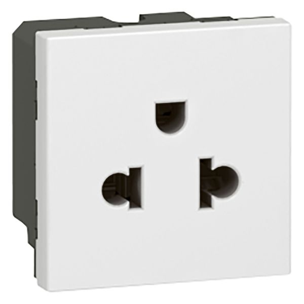 Socket outlet Mosaic - Euro-US - 2P+E - 2 modules - white image 2
