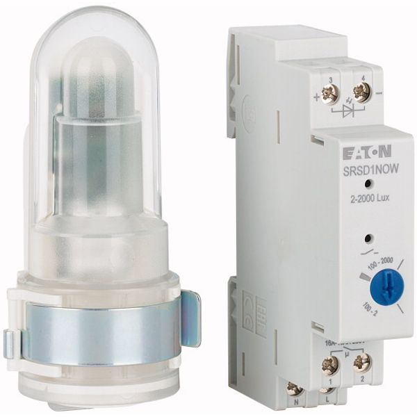 Analogue Light intensity switch, DIN rail 1 TE, 1 NO contact, external light sensor Surface-mounted, 2-2000 Lux image 3