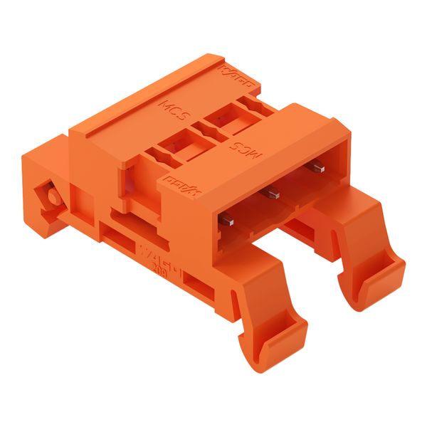 Double pin header DIN-35 rail mounting 3-pole orange image 1