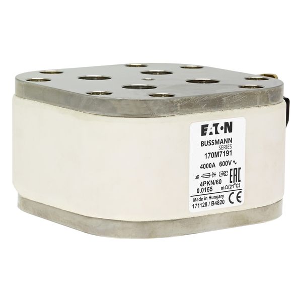 Fuse-link, high speed, 4000 A, AC 600 V, size 4, 120 x 105 x 59 mm, aR, IEC, single indicator image 22