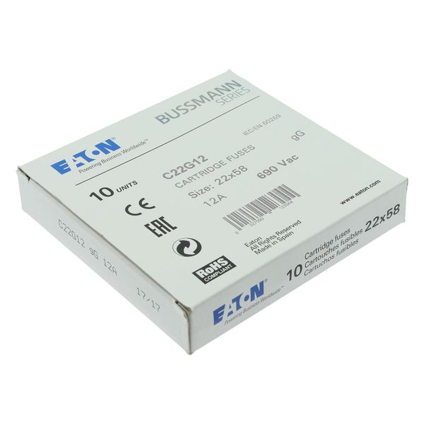 Fuse-link, LV, 12 A, AC 690 V, 22 x 58 mm, gL/gG, IEC image 14