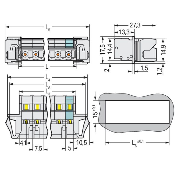 1-conductor male connector CAGE CLAMP® 2.5 mm² light gray image 7