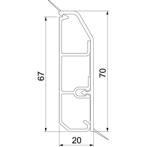 SLL 2070 rws Skirting trunking SL-L Set 20x70 seal. 9010 image 2